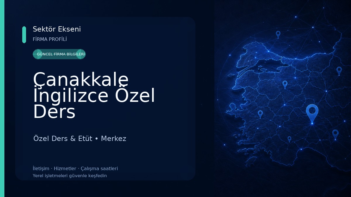 Çanakkale İngilizce Özel Ders Özel Ders & Etüt