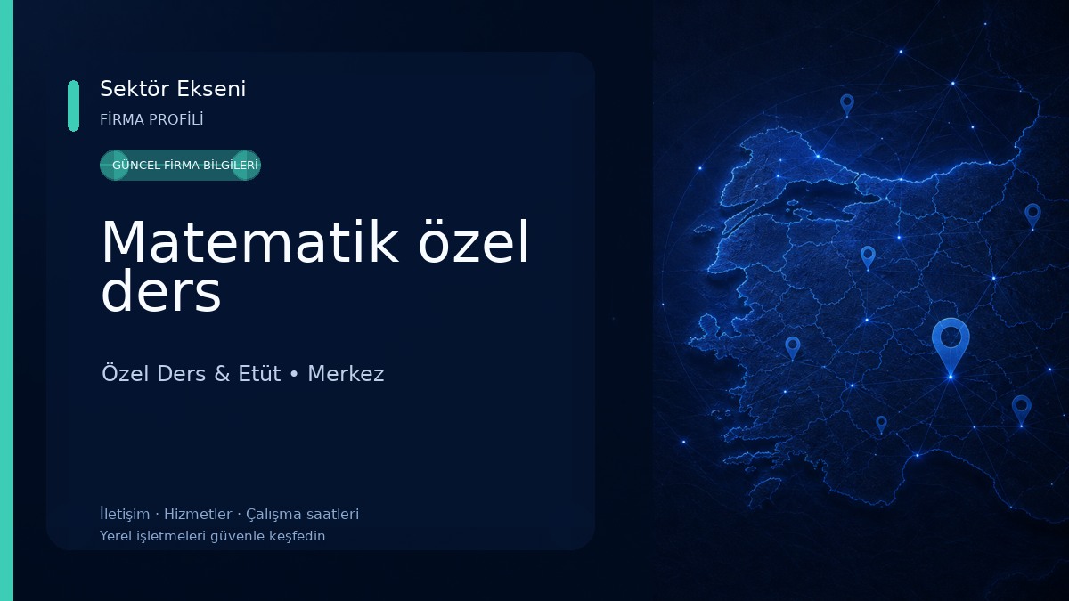 Matematik özel ders 