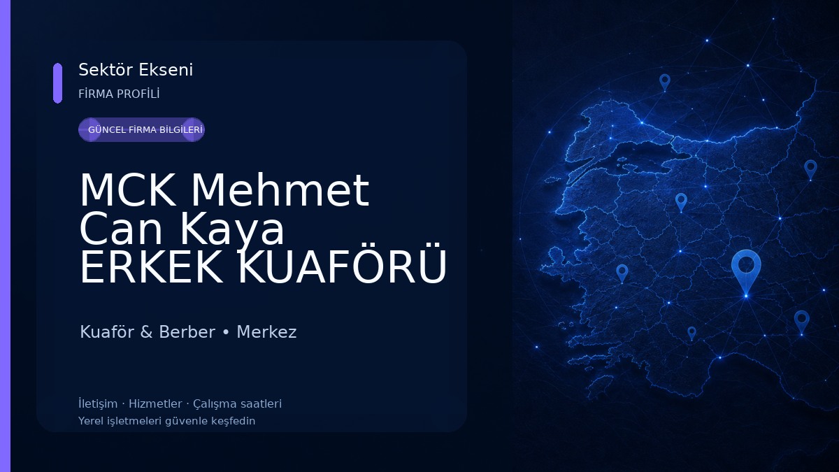 MCK Mehmet Can Kaya ERKEK KUAFÖRÜ 